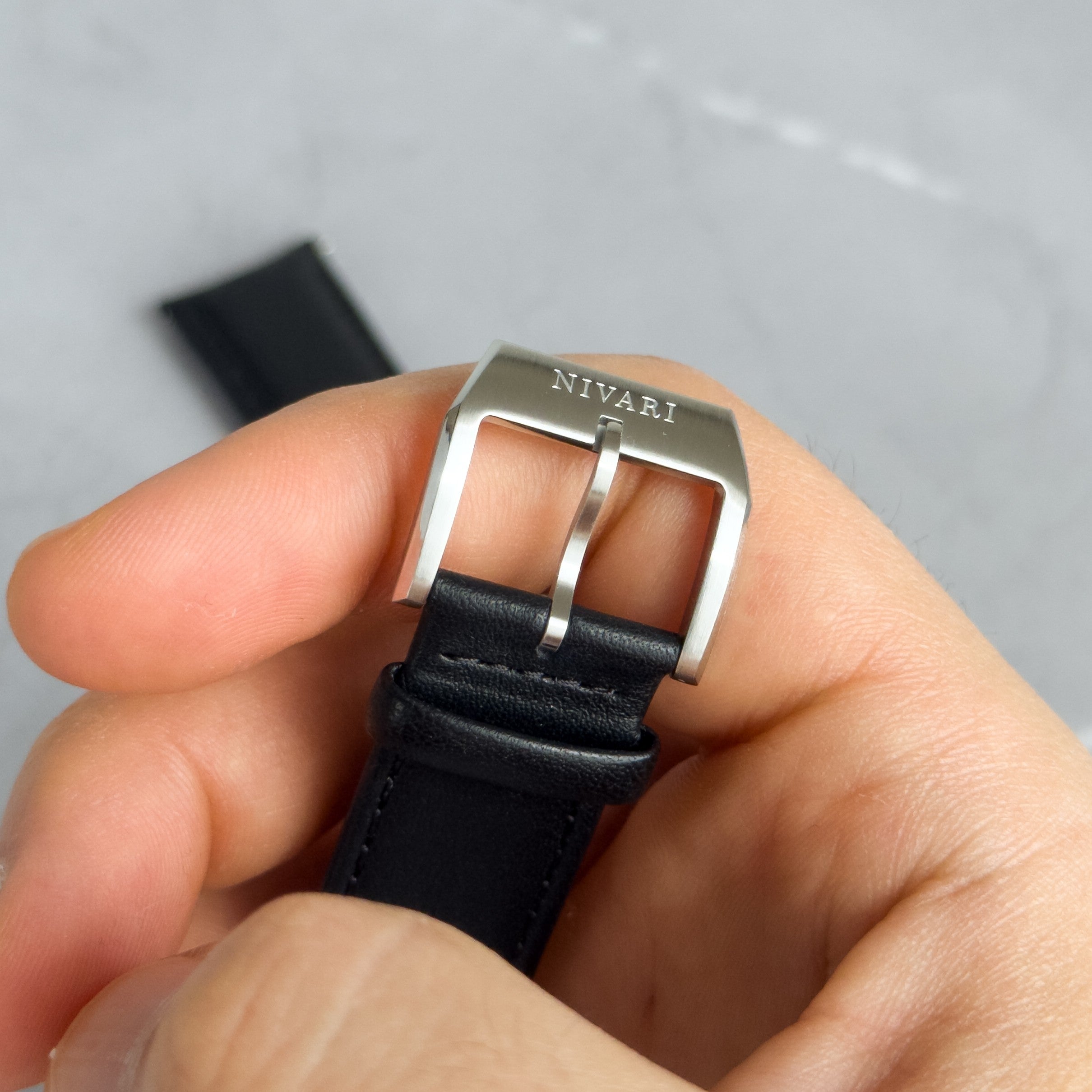 Black Italian Calf Leather Strap for EDEN Collection