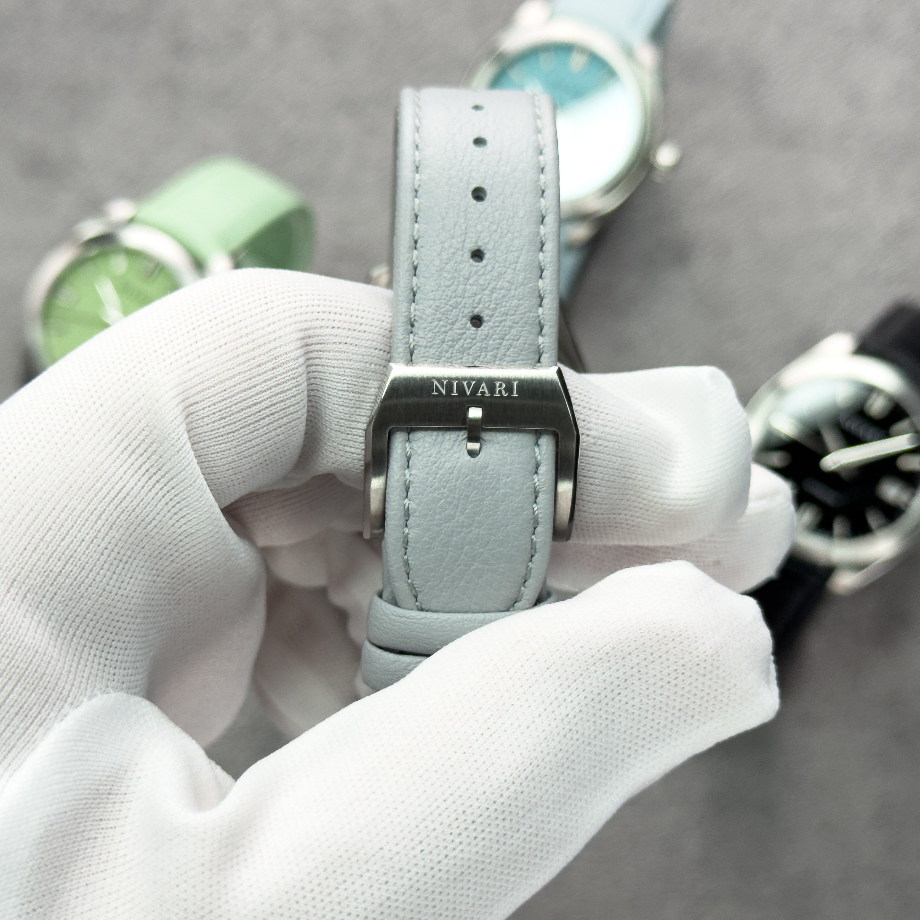 Grey Italian Calf Leather Strap for EDEN Collection