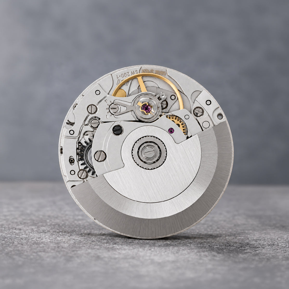 The Sellita SW200 automatic movement, in bulk, before casing.